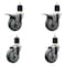 Service Caster 4'' Gray Poly Swivel 1-7/8'' Expanding Stem Caster Set 2 Total Lock Brakes, 4PK SCC-EXTTL20S414-PPUB-2-S-2-178 - alternate 1
